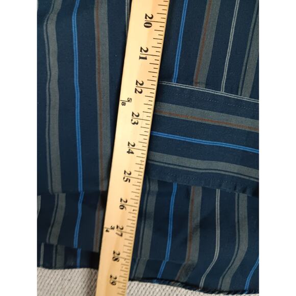 Ely Cattleman Western Shirt Mens 4XB Blue Striped Pearl Snap Cowboy Workwear - Picture 11 of 12